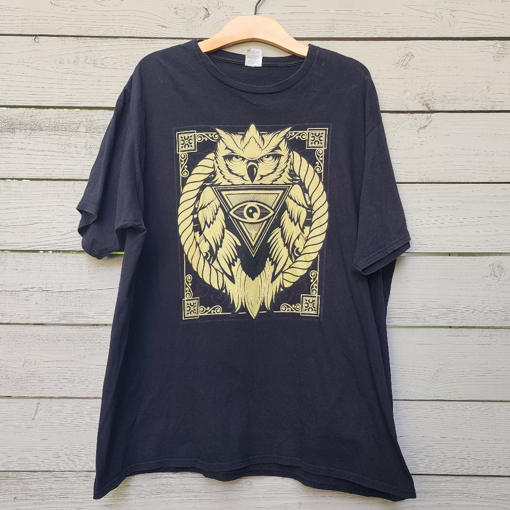 Owl Pyramid Secret Illuminati Owl Tattoo Style T-Shirt